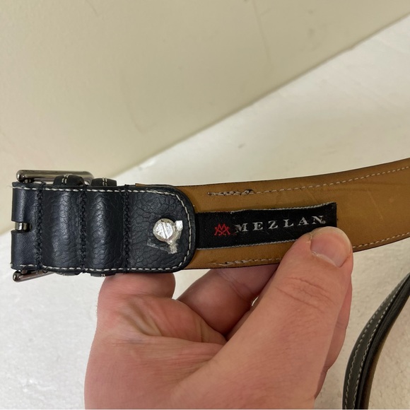 Vintage Dark Brown Leather Size 44 Belt 10821 Made In Spain